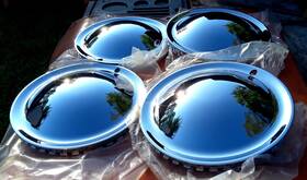Bhc01-14 United Pacific Bhco1-14 New 4/set 14 Inch Chrome Baby Moon Hub Cap Smoothie