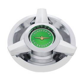 F626304 United Pacific Axle Hub Cap Chrome With Green Center T Bird For Ford