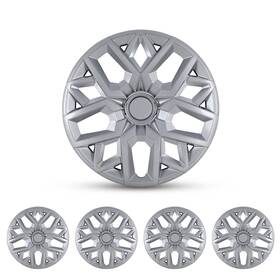 Wj-5180 Universal Set Of 4 14 Inch 15 16 17 Wheel Covers Snap On Hub Caps Full Tire And Steel Rims