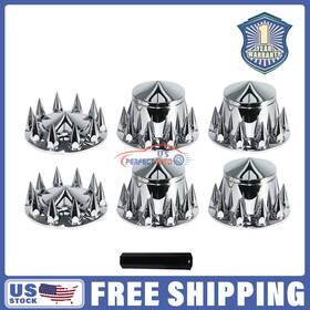 Upapsi 717363194559 33mm Chrome Hub Caps Thread-on Lug Nut Cover Axle Wheel Covers For Semi Trucks