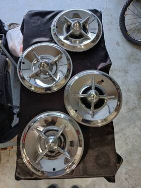 003c5030 Upi 15 Inch Classic Vintage Lancer Hub Caps X 4 Bullet Centers- Full Chrome