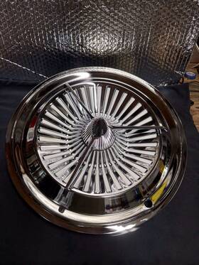 003c5055-50 Upi Two 15 Inch Polara Chrome Bullet Hub Caps Three Flippers