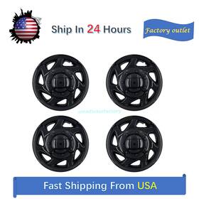 Uz1130aa Usradiatorfactory 16 Inch 4 Black E150 E250 Econoline Van Full Wheel Covers Hub Caps Rim Simulators