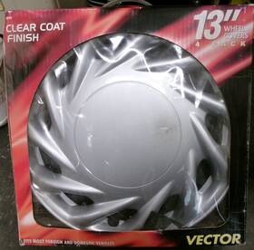 82700 Vector 796397877256 13 Inch Wheel Covers / Hub Caps Clear Coat Finish Set Of 4 Nos
