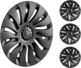Qfglgg2 Vevor 4 Matte Black Tesla Model Y Wheel Covers Hubcaps 19 Inch 2020-2024