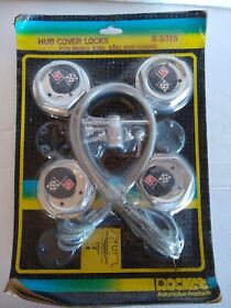R-5315 Vintage Rocket Hub Cap Center Cable Cover Lock Kit Chevy Corvette Flags