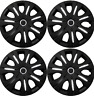 Wcc15lh Carsure Set Of Black Wheel Covers Snap On Full Hub