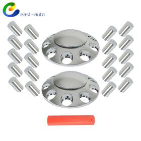 Ea1610046su Wflnhb For Semi Truck Front Axle Cover Hub Cap Thread-on 33mm Lug Nuts Chrome