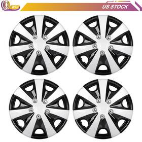 Whee17740407 Whee 4 X 15 Inch Wheel Hub Caps Black&silver For All Makes Models Cover Kit Snap-on