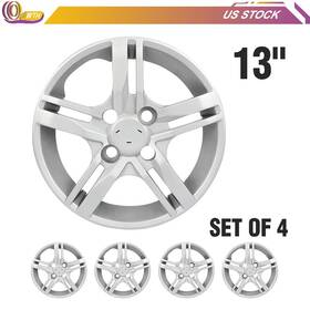 Whee178768001 Whee 4x 13 Inch Wheel Hub Caps Silver For R13 Tires Rim All Makes Models Cover Kit