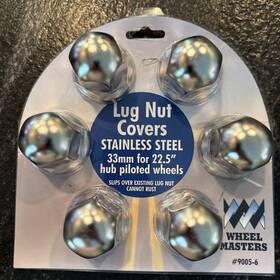 9005-6 Wheel Master Masters 33mm Stainless Steel 22.5 Inch Hub Pilot Wheels 6 Pack Covers