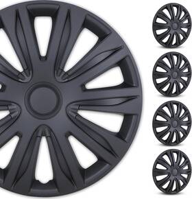 Chb-5083-bp-16 Winjet Set Of 4 16 Inch Wheel Covers Snap On Hubcaps Full Hub Caps Fit R16 Tire And Steel Rim