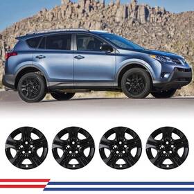 Chb-5107-bl-17 Winjet For Toyota Rav4 13-18 17 Inch 5-spokes 5107 Style Black Lacquer Hubcaps Wheel Covers