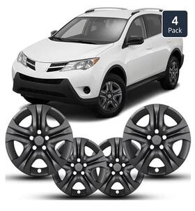 Eb14852727 Winjet 4 Black 17 Inch Hub Caps R17 Wheel Covers For Toyota Rav4 2013-2018 Matte