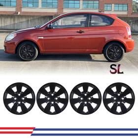 Wj-5089g-bl-14-pp Winjet-superlights Set Of 4 Hubcaps For 2008-2011 Hyundai Accent 14 Inch Wheel Cover Bolt-on 7 Spoke