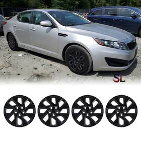 Wj-5124g-bl-16-pp Winjet-superlights Set Of 4 Wheel Covers For 2011-2013 Kia Optima 16 Inch Hubcaps Black 8 Spoke