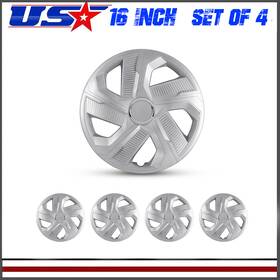 Wj-5180-b-16-pp Winjet-superlights Universal 16 Inch Hubcaps Wheel Covers - Set Of 4 Snap On With Rings For Steel