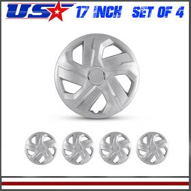Wj-5180-b-17-pp Winjet-superlights Universal 17 Inch Hubcaps Wheel Covers - Set Of 4 Snap On With Rings For Steel