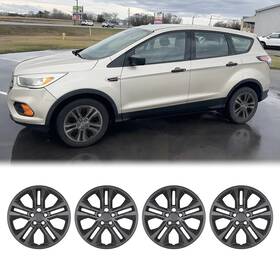 Wj-5187-bp-17-pp Winjet-superlights 17 Inch 4pcs Matte Black Hubcaps Wheel Rim Covers For 2013-2025 Ford Escape Bolt-on