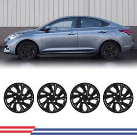 Wj-5096g-bl-15 Winjet 15 Inches Set Of 4 Hubcaps For 2017-2020 Hyundai Elantra Sedan Wheel Rim Covers