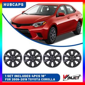 Wj-5110z-bp-16 Winjet 16 Inch Set Of 4 Wheel Rim Cover Hubcaps For 2009-2019 Toyota Corolla Brand New