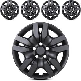 Wj-5134 Winjet Set Of 4 16 Inch Wheel Covers Hup Caps Black For 2007-2012 Nissan Altima R16 Tire