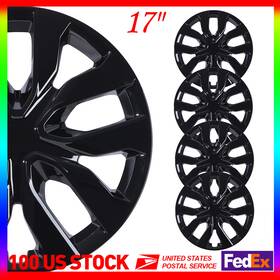 Wj-5137-bl-17 Winjet 4 Fits Nissan Rogue 2014-2020 Black 17 Inch Wheel Covers Full Rim Snap On Hub Caps