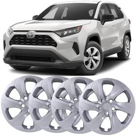 Wj-5139-17 Winjet 4 Fit Toyota Rav4 2019-2025 Black 17 Inch Wheel Skins Hub Caps Rim Skin Covers