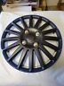 Wj-5019 Aftermarket New Satin Black Hubcaps Wheelcovers With Blue Stripe And