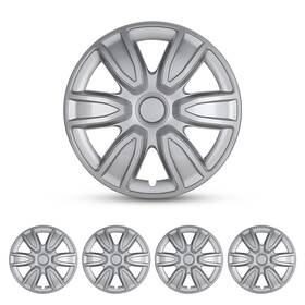 Chb-5087-b Wolfstorm 4 Pack 15 Inch Universal Wheel Rim Cover Hubcaps Snap On Car Truck Fit R15 Tire