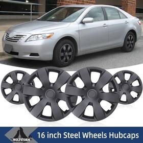 Wj-5091g-bp-16 Wolfstorm R16 Wheel Rim Cover Hubcaps Snap On 2007-2011 Toyota Camry/camry Hybrid Set Of 4