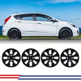 Wj-5126g-bl-14-pp Wolfstorm Set Of 4 14 Inch Hubcaps Wheel Covers For 2012-2017 Hyundai Accent Hatchback /sedan