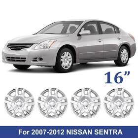 5135-c-16 Wolfx 4pcs 16 Inch Hubcaps Wheel Rims Cover For 2007-2012 Nissan Sentra Bolt-on Chrome