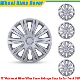 Wj-5083-b-13 Wolfx Set Of 4 13 Inch Universal Wheel Rims Cover Hubcaps Fit R13 Tire And Steel Wheels