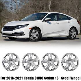 Wolfx Wj-5103-c-16 16 Inch Hubcap Chrome Wheel Covers For 2016-2026 Honda Civic Sedan 16ftsteel Rim New