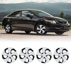 Wj-5105-bw-15 Wolfx 15 Inch Hubcap Pp Wheel Covers Black White Bolt On For 2013-2015 Honda Civic Sedan