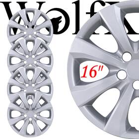 Wj-5112-b-16 Wolfx 4 Pack 16 Inch Hub Caps Full Rim Wheel Covers For 2009-2025 Toyota Corolla R16 Wj-5112-b-16 Wolfx 4 Pack 16 Inch Hub Caps Full Rim Wheel Covers For 2009-2025 Toyota Corolla R16
