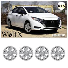 Wj-5156-b-15 Wolfx 4pcs/set 15ftftwheel Rim Cover Hubcaps For 2007-2025 Nissan Versa Trim Rings Caps