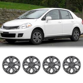 Wj-5156-bp-15 Wolfx For 2007-2025 Nissan Versa 15inch Steel Wheel Hubcaps Matte Black Snap-on