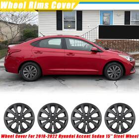 Wj-5166g-bp-15 Wolfx 15 Inch Hubcap Wheel Covers Bolt On For 2018-2022 Hyundai Accent Sedan Steel