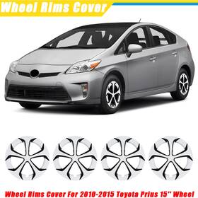Wja-5129-bw-15 Wolfx 15 Inch White Black Hubcap Set Of 4 Wheel Covers For 2010-2015 Toyota Prius 15ftft