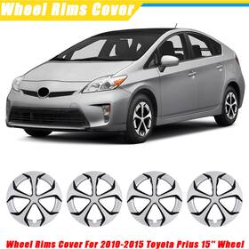Wja-5129-dp-15 Wolfx 15 Inch Silver Black Hubcap Set Of 4 Wheel Covers For 2010-2015 Toyota Prius 15ftft