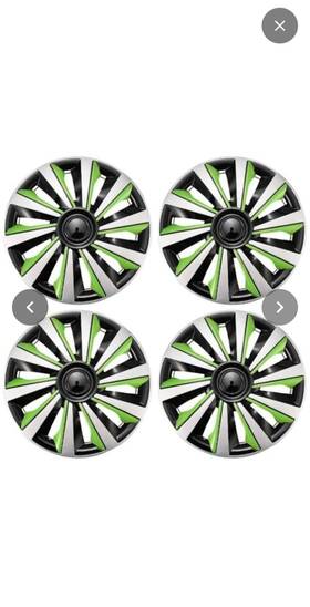 99fr243g16g Ximinz 16 Green/silver Wheel Covers Hubcaps