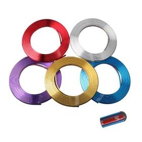 Xiomoli 762239787816 2pcs 8m Vehicle Chrome Wheel Rims Protectors Decor Strip Tire Rubber Guard