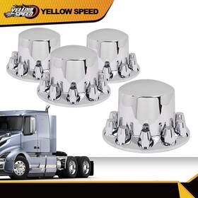 Yew45650 Yellowspeed Chrome Rear Wheel Axle Hub Cover Kit Semi Abs 33mm Nut Covers Plastic Set Of 4