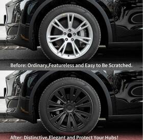 Ry39711 Yizbap 4 Tesla Model Y Wheel Covers 19 In Matte Black Hubcaps For 2020-2023