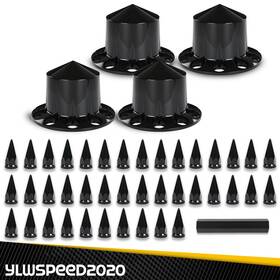 Yl20241216-1 Ylwspeed20 Fits Rear 33mm Nut Covers With Spiked Removable Cap Semi Truck Hub Cover Wheel Set