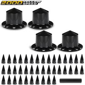 Ylw474999 Ylwspeed2000 Rear Wheel Axle Hub Cover Kit 33mm Spiked Semi Abs Plastic Satin Black New