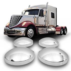Yj-u308-01pr4 Yuanjufitt 4 Pcs Dome Metal Semi Truck Hub Covers 8 Inch Chrome Caps Axle Cap Wheel