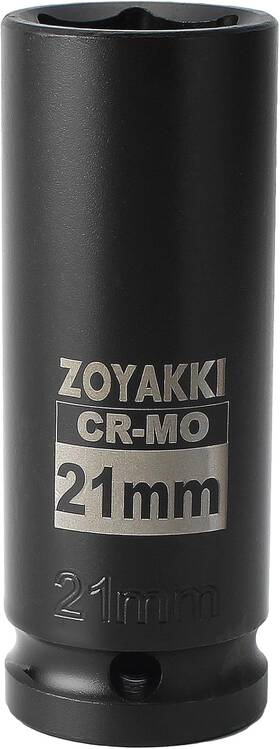 19141 Zoyakki 1/2 Inch Drive X 21 Mm Deep 6 Pt Impact Socket Cr-mo 1/2-inch 21mm